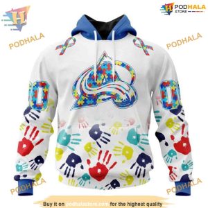 Custom Autism Awareness Design NHL Colorado Avalanche Hoodie 3D Sweatshirt