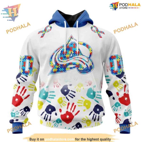 Custom Autism Awareness Design NHL Colorado Avalanche Hoodie 3D Sweatshirt