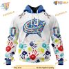 Custom Autism Awareness Design NHL Columbus Blue Jackets Hoodie 3D