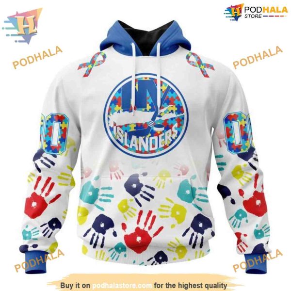 Custom Autism Awareness Design NHL New York Islanders Hoodie 3D