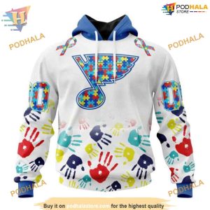 Custom Autism Awareness Design NHL St. Louis Blues Hoodie 3D