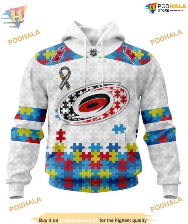 Custom Autism Awareness NHL Carolina Hurricanes Hoodie 3D Sweatshirt