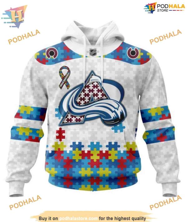 Custom Autism Awareness NHL Colorado Avalanche Hoodie 3D Sweatshirt