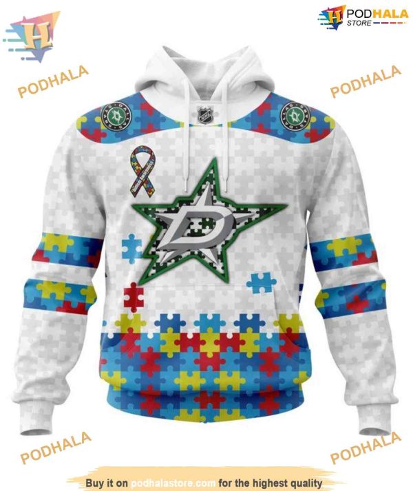 Custom Autism Awareness NHL Dallas Stars Hoodie 3D Shirt