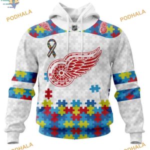 Custom Autism Awareness NHL Detroit Red Wings Hoodie 3D