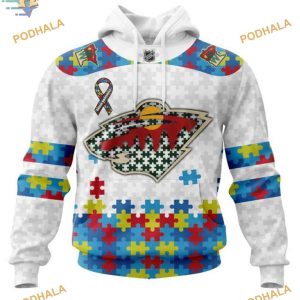 Custom Autism Awareness NHL Minnesota Wild Hoodie 3D