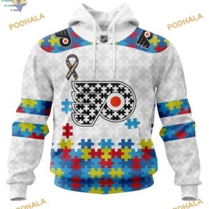 Custom Autism Awareness NHL Philadelphia Flyers Hoodie 3D