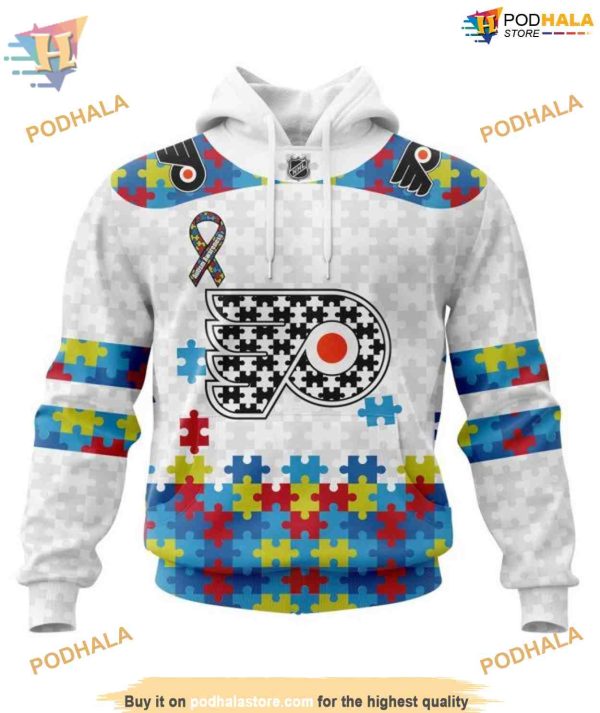 Custom Autism Awareness NHL Philadelphia Flyers Hoodie 3D