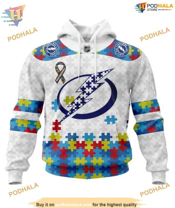 Custom Autism Awareness NHL Tampa Bay Lightning Hoodie 3D