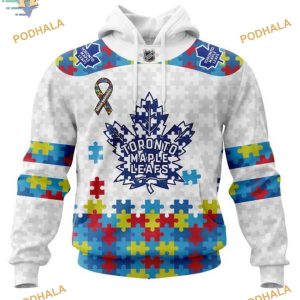 Custom Autism Awareness NHL Toronto Maple Leafs Hoodie 3D