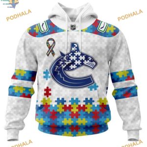 Custom Autism Awareness NHL Vancouver Canucks Hoodie 3D