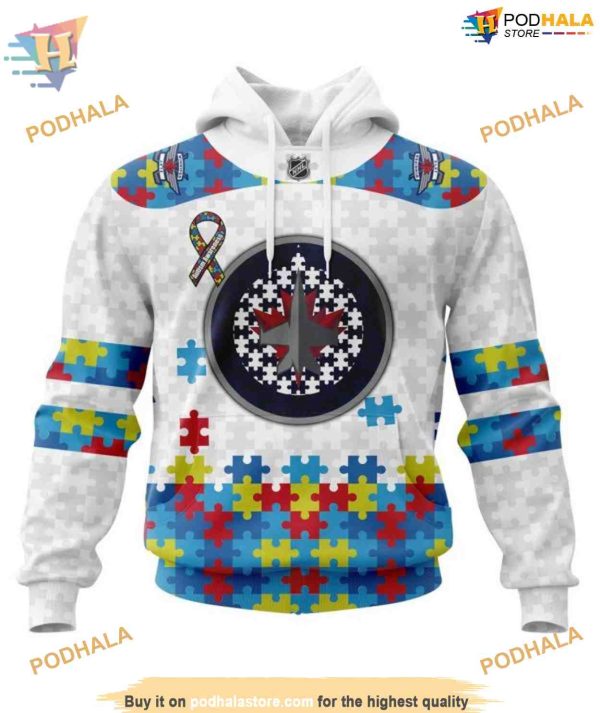 Custom Autism Awareness NHL Winnipeg Jets Hoodie 3D Shirt