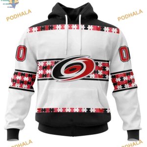 Custom Autism Awareness Name And Number NHL Carolina Hurricanes Hoodie 3D