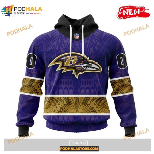 Custom Baltimore Ravens Native With Samoa Culture Design Shirt NFL Hoodie 3D