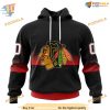 Custom Black And Gradient Design NHL Chicago Blackhawks Hoodie 3D