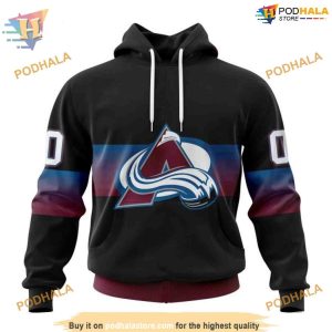 Custom Black And Gradient Design NHL Colorado Avalanche Hoodie 3D Sweatshirt