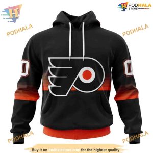 Custom Black And Gradient Design NHL Philadelphia Flyers Hoodie 3D