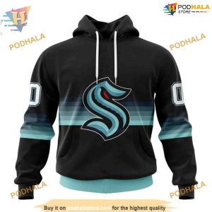 Custom Black And Gradient Design NHL Seattle Kraken Hoodie 3D