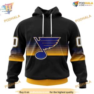 Custom Black And Gradient Design NHL St. Louis Blues Hoodie 3D