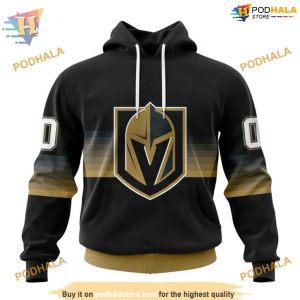 Custom Black And Gradient Design NHL Vegas Golden Knights Hoodie 3D