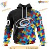 Custom Black Autism Awareness Design NHL Carolina Hurricanes Hoodie 3D