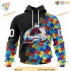 Custom Black Autism Awareness Design NHL Colorado Avalanche Hoodie 3D