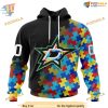 Custom Black Autism Awareness Design NHL Dallas Stars Hoodie 3D