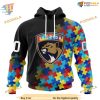 Custom Black Autism Awareness Design NHL Florida Panthers Hoodie 3D