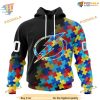 Custom Black Autism Awareness Design NHL Tampa Bay Lightning Hoodie 3D