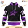 Custom Black Hockey Fights Cancer Kits NHL Dallas Stars Hoodie 3D