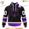 Custom Black Hockey Fights Cancer Kits NHL Los Angeles Kings Hoodie 3D