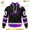 Custom Black Hockey Fights Cancer Kits NHL Minnesota Wild Hoodie 3D