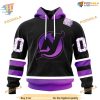 Custom Black Hockey Fights Cancer Kits NHL New Jersey Devils Hoodie 3D