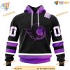 Custom Black Hockey Fights Cancer Kits NHL Ottawa Senators Hoodie 3D