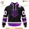 Custom Black Hockey Fights Cancer NHL Vegas Golden Knights Hoodie 3D