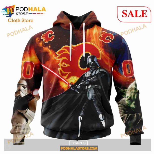 Custom Calgary Flames Design X Star War Sweatshirt NHL Hoodie 3D