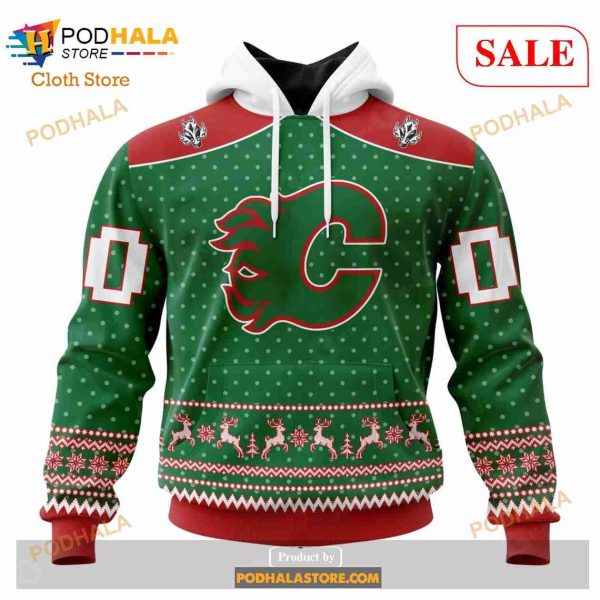 Custom Calgary Flames Special Christmas Apparel Sweatshirt NHL Hoodie 3D