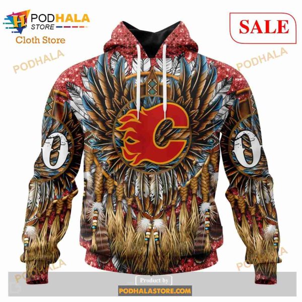 Custom Calgary Flames Special Native Costume Design Sweatshirt NHL Hoodie 3D