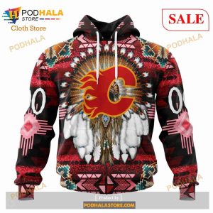 Custom Calgary Flames Special Native Costume Sweatshirt NHL Hoodie 3D