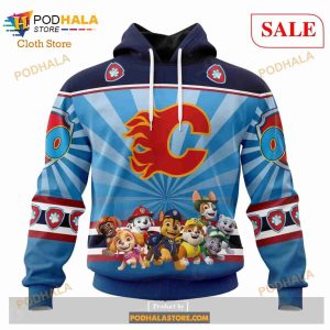 Custom Calgary Flames Special Paw Patrol Kits Sweatshirt NHL Hoodie 3D