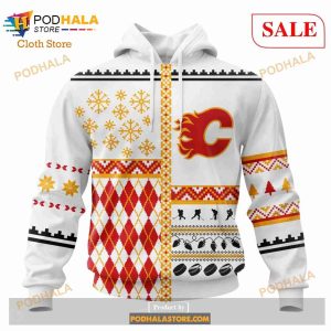 Custom Calgary Flames Unisex Christmas Is Coming Sweatshirt NHL Hoodie 3D