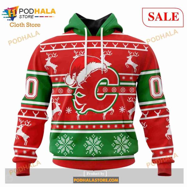 Custom Calgary Flames Unisex Christmas Sweatshirt NHL Hoodie 3D