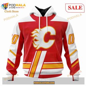 Custom Calgary Flames Unisex Retro Concepts Sweatshirt NHL Hoodie 3D