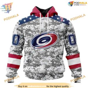 Custom Camo Design For Veterans Day NHL Carolina Hurricanes Hoodie 3D