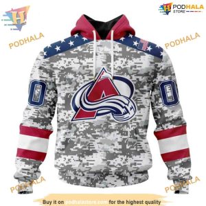 Custom Camo Design For Veterans Day NHL Colorado Avalanche Hoodie 3D