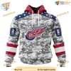 Custom Camo Design For Veterans Day NHL Detroit Red Wings Hoodie 3D