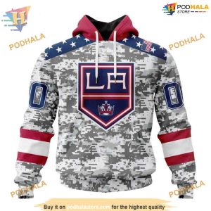 Custom Camo Design For Veterans Day NHL Los Angeles Kings Hoodie 3D