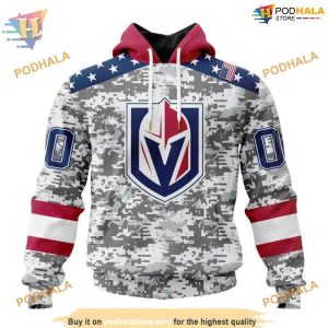 Custom Camo Design For Veterans Day NHL Vegas Golden Knights Hoodie 3D