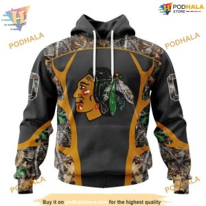 Custom Camo Hunting Design NHL Chicago Blackhawks Hoodie 3D