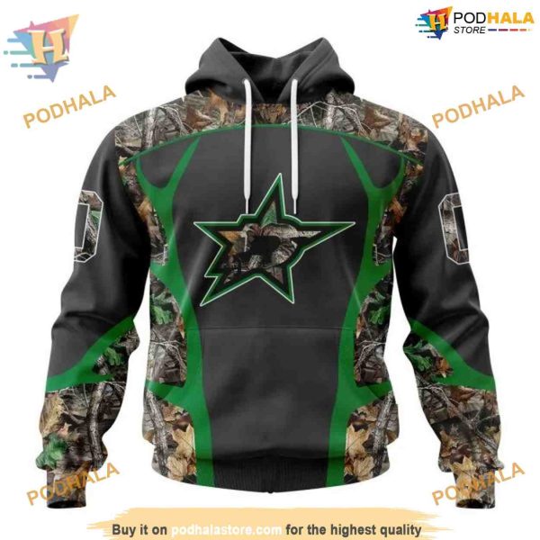 Custom Camo Hunting Design NHL Dallas Stars Hoodie 3D Shirt